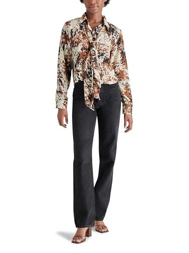 steve madden apparel women's noelle top, brown, small