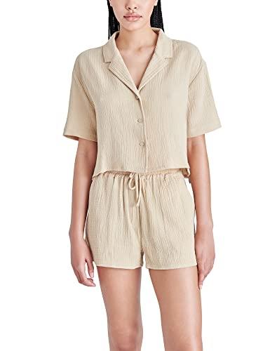 steve madden apparel women's paloma top, khaki