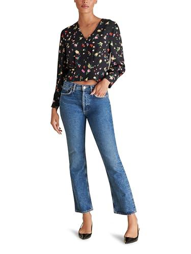 steve madden apparel women's rayne top, black, medium