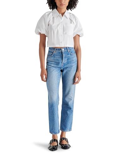 steve madden apparel women's reece top, white, large