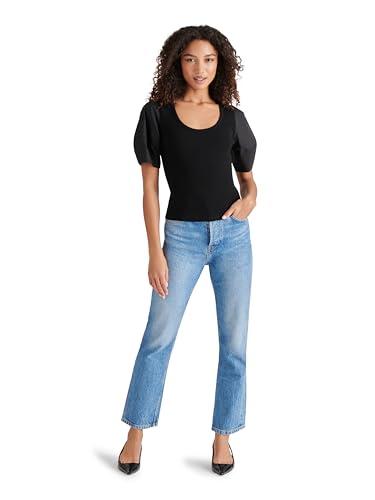 steve madden apparel women's valetta top, black