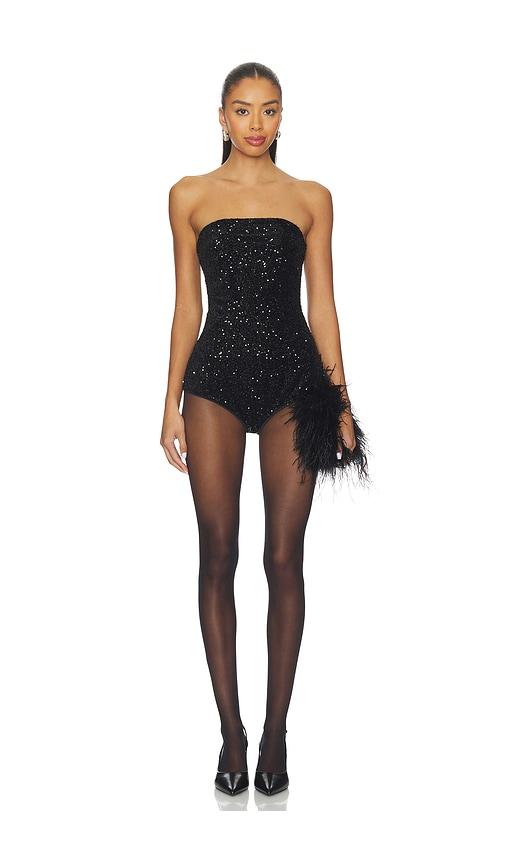 steve madden brina jumpsuit in black.