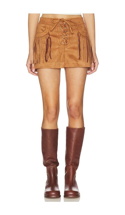 steve madden cheyenne short in cognac.