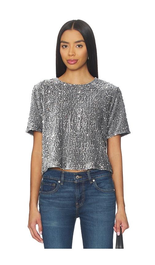 steve madden cressa top in grey.