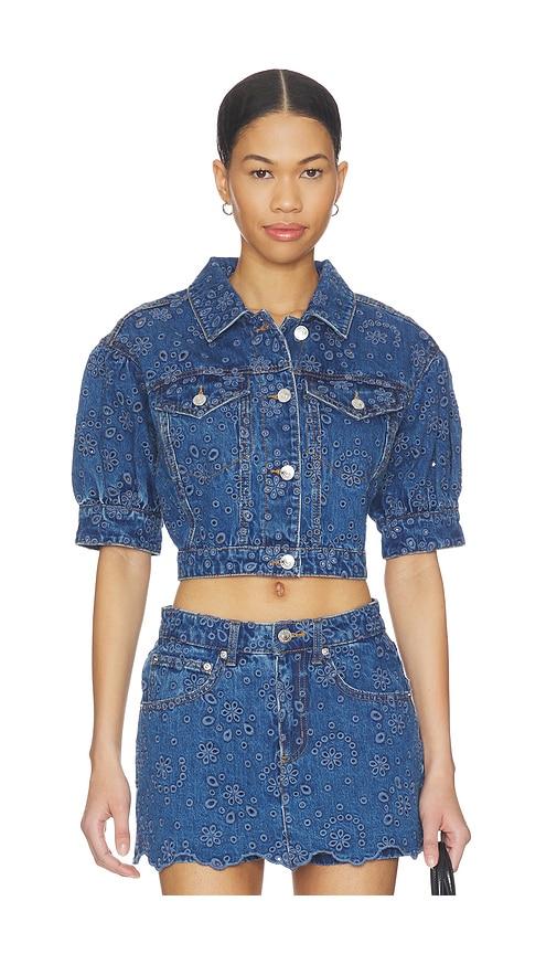 steve madden serafina jacket in blue.