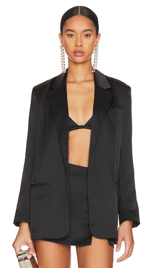 steve madden smooth talk blazer in black.