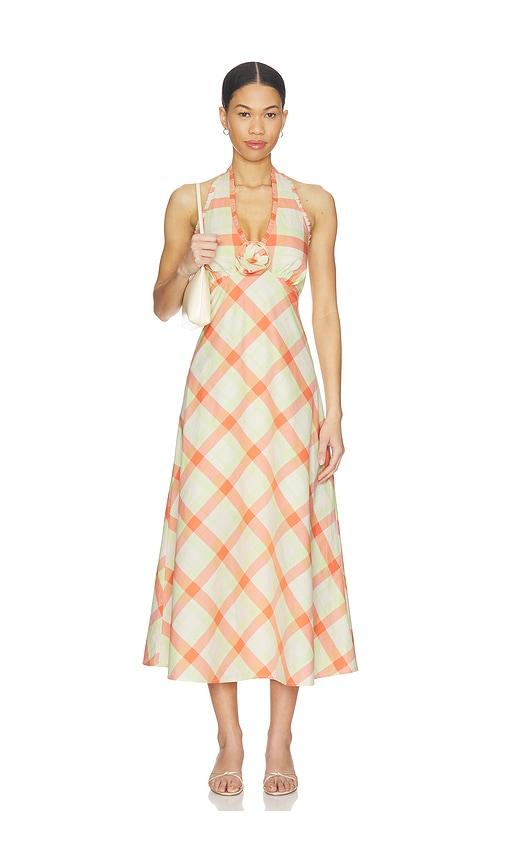 steve madden tania dress in orange,green.