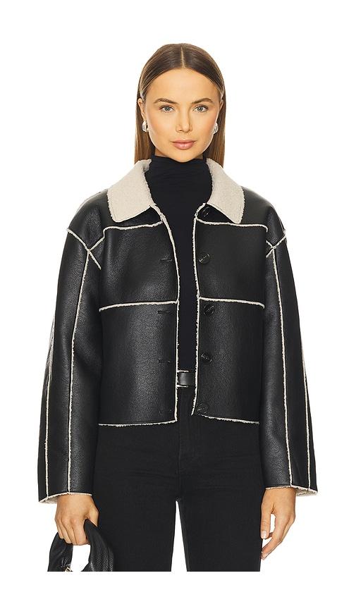 steve madden tilia coat in black.