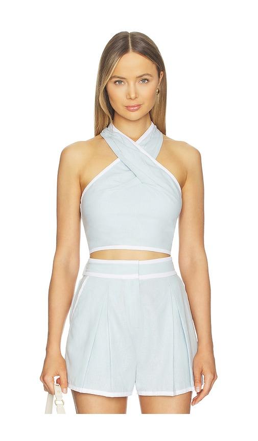 steve madden winnie top in baby blue.