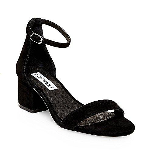 steve madden women's irenee dress sandal, black suede, 8.5 m us