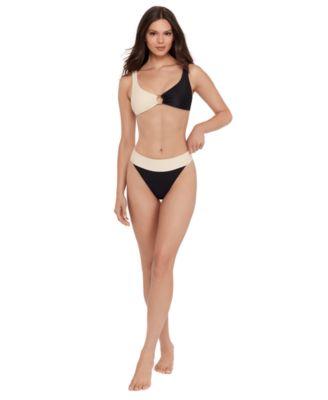 steve madden womens v neck ring bikini top high waist bottoms