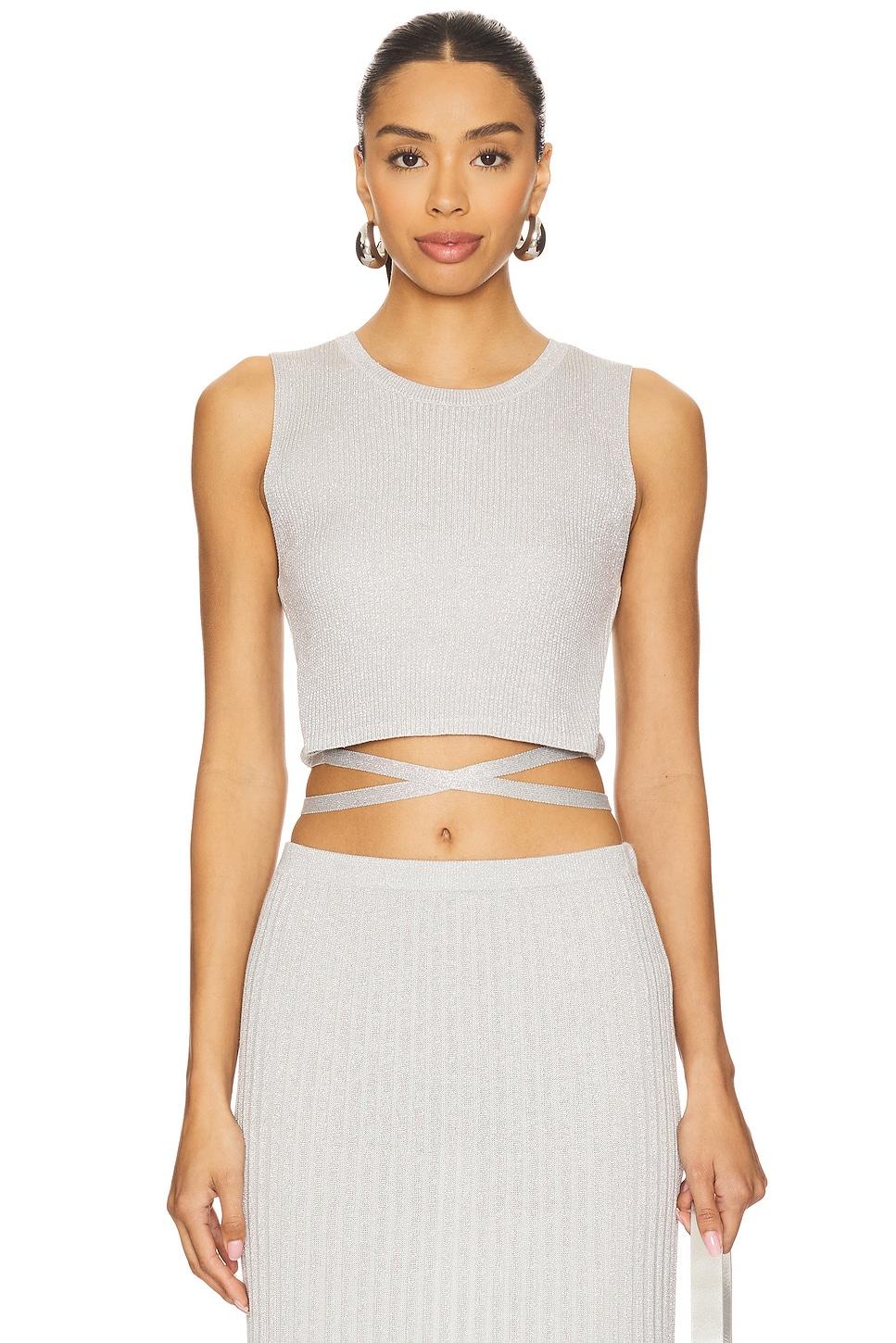 stevie cropped lurex tie tank