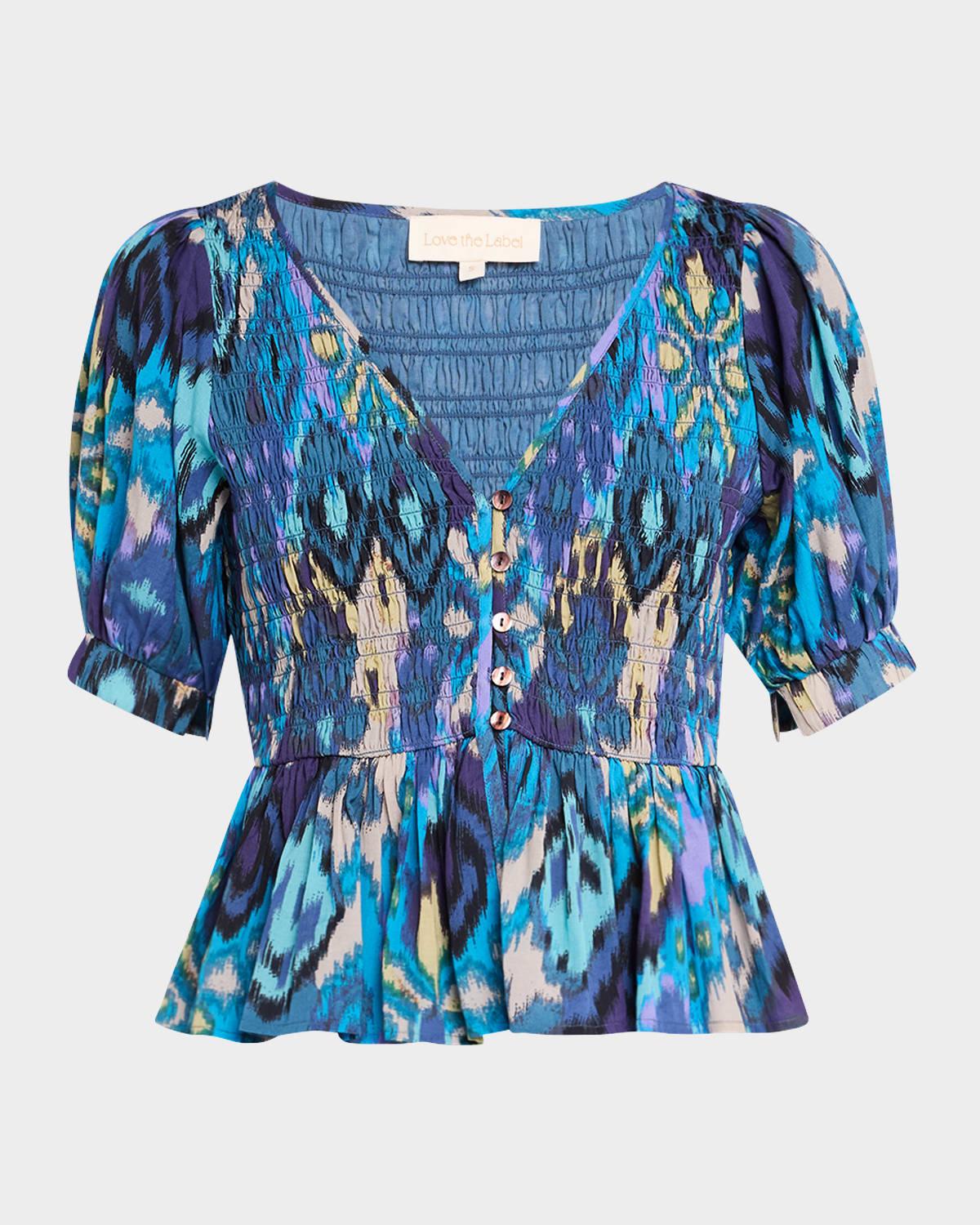 stevie puff-sleeve peplum top