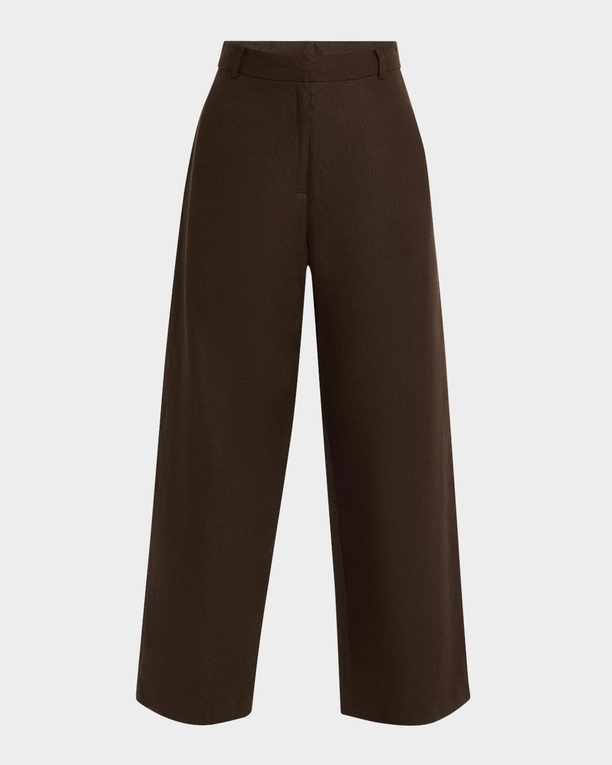 stevie straight linen trousers