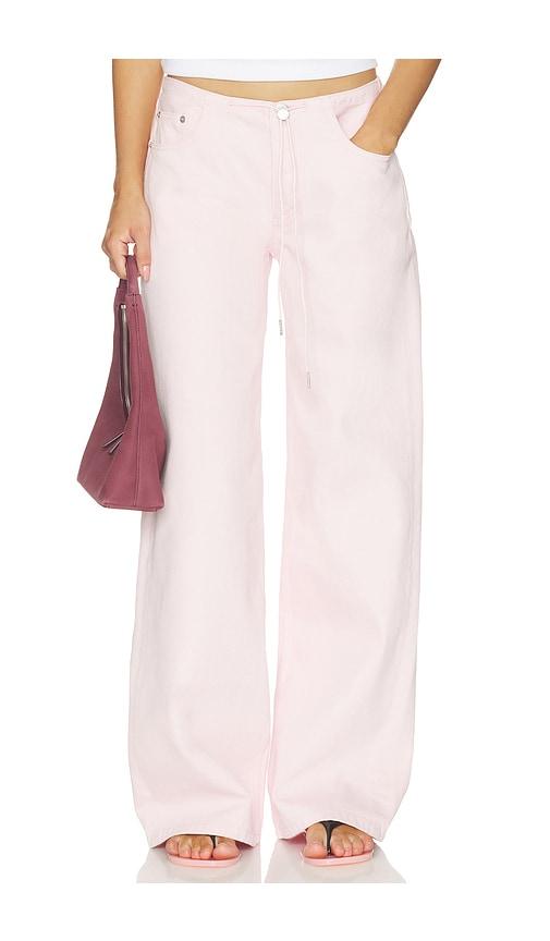 still here cool wide leg jeans in pink.