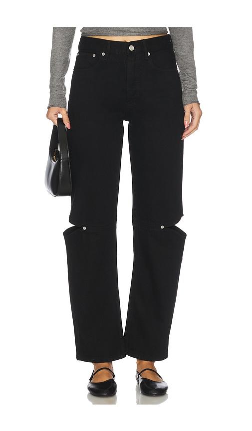 still here cowgirl wide leg jeans in black.