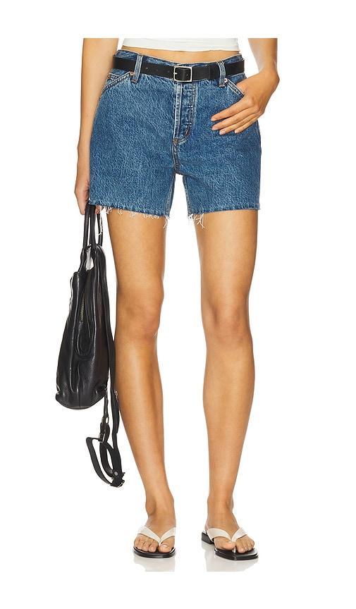 still here cut off shorts in blue.