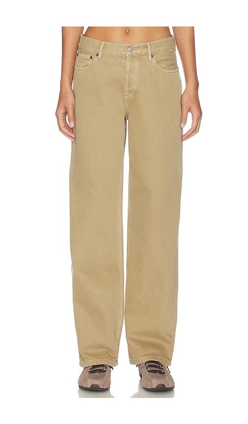 still here everyday wide leg jeans in beige.