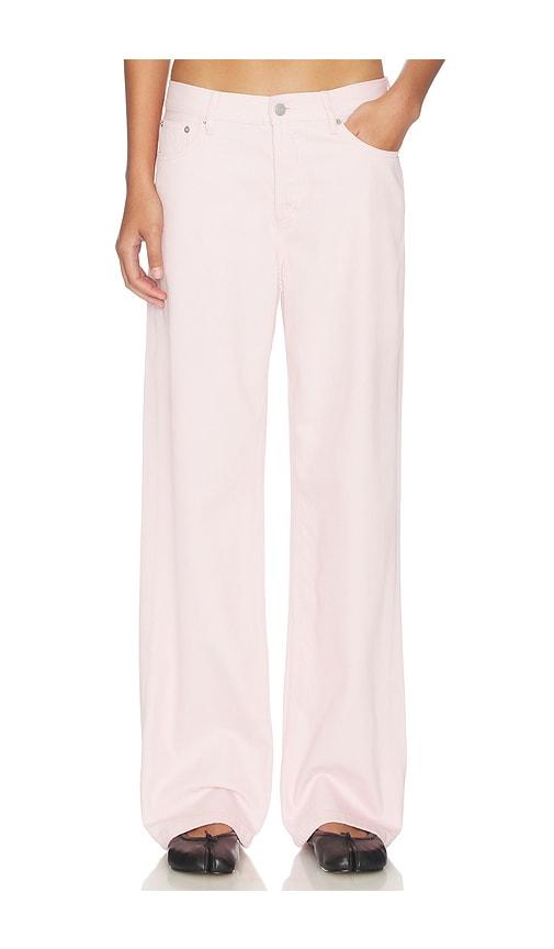 still here everyday wide leg jeans in pink.