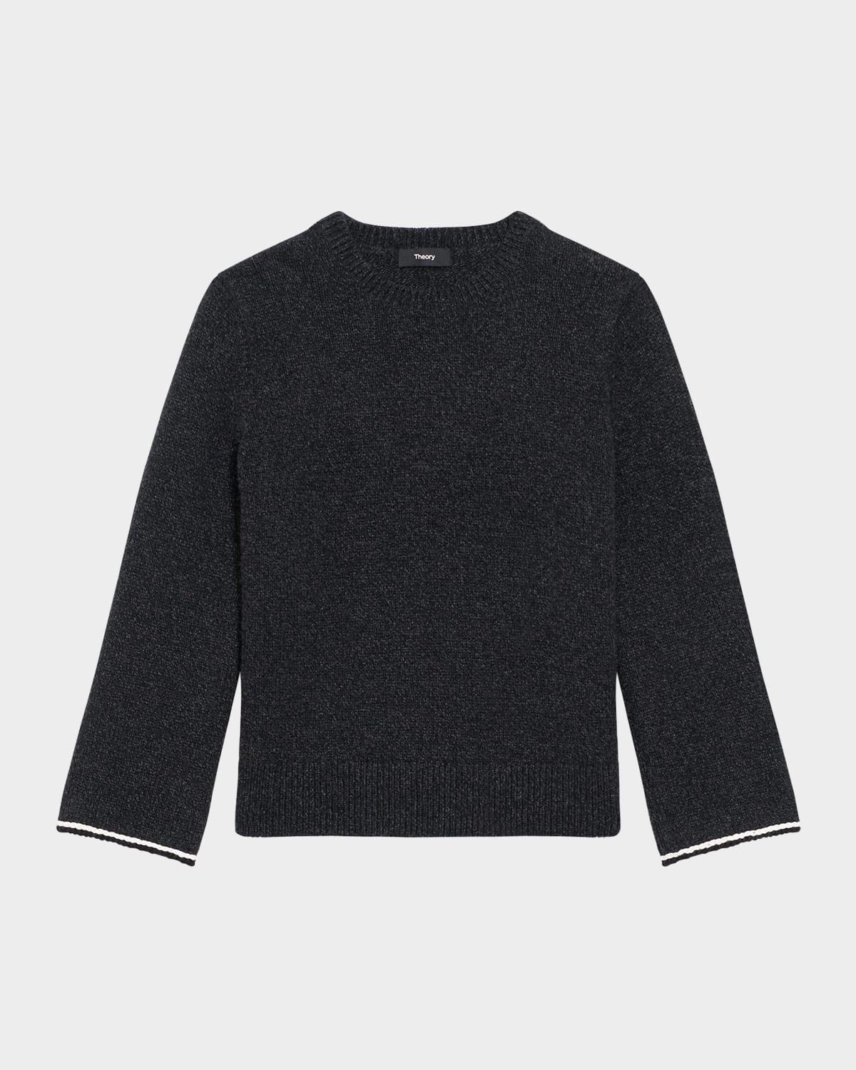 stitched wool-cashmere crewneck sweater