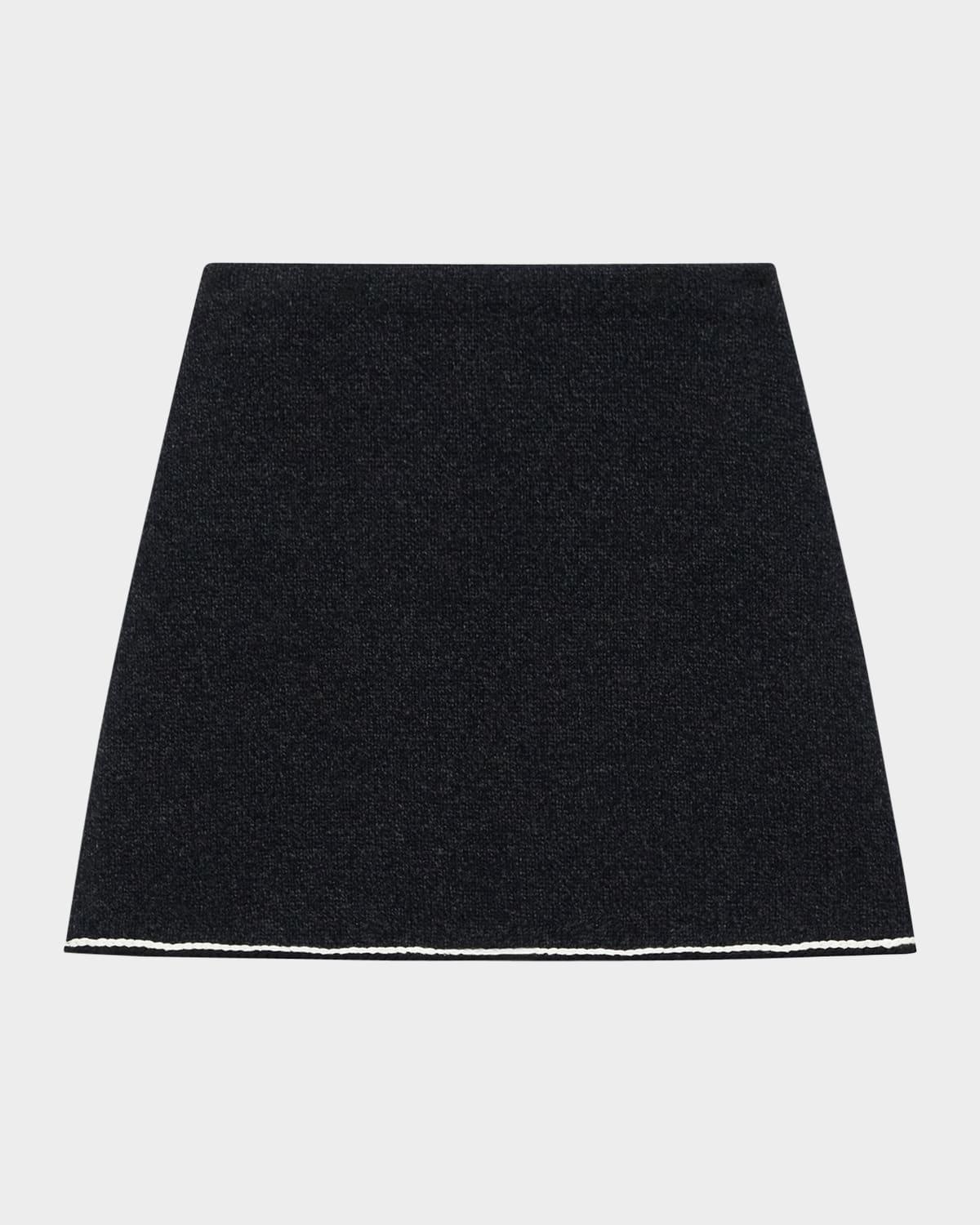 stitched wool-cashmere mini skirt