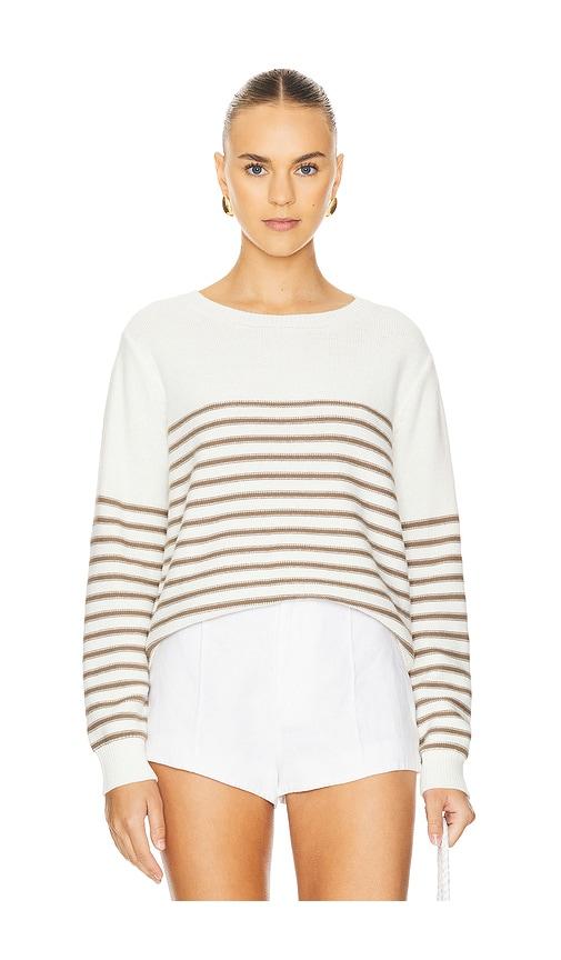 stitches & stripes aubrey crewneck pullover in cream.