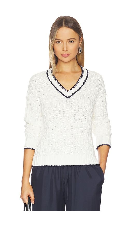 stitches & stripes flannery v-neck pullover in white.