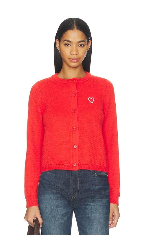 stitches & stripes racine cardigan in red.