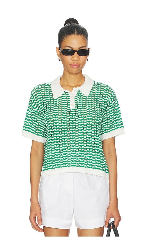stitches & stripes tinsley polo tee in green.