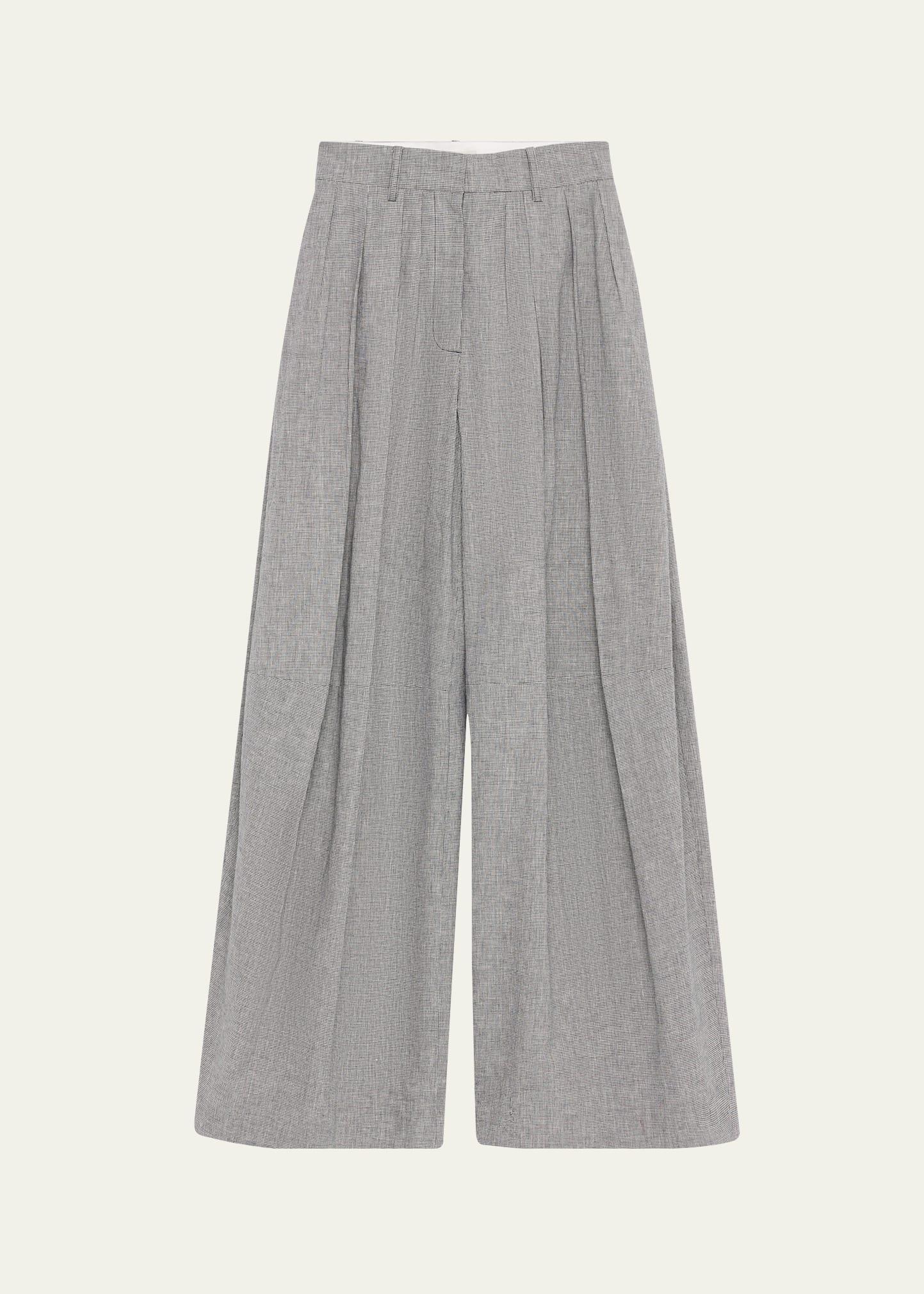 stona mini houndstooth pleated pants