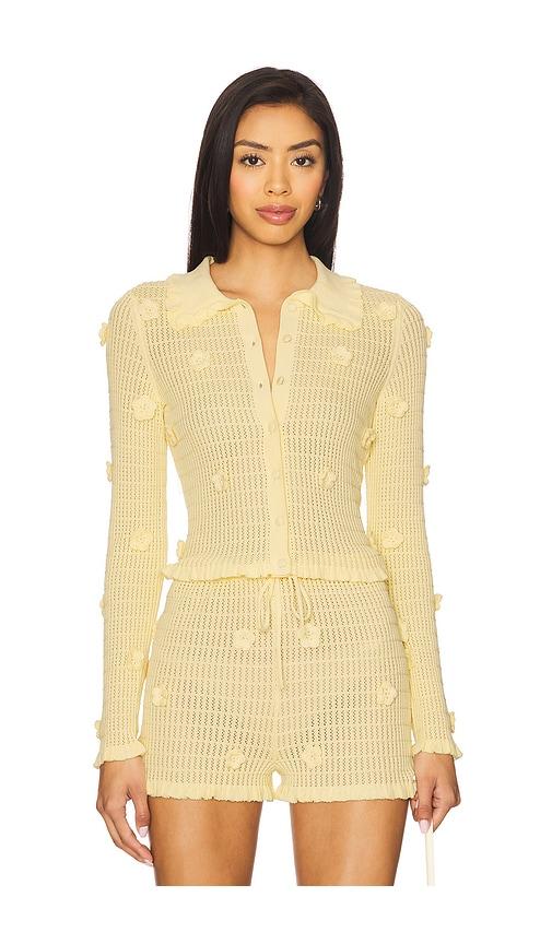 stone cold fox x revolve allayia floral cardigan in yellow.