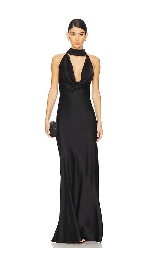stone cold fox x revolve amelia gown in black.