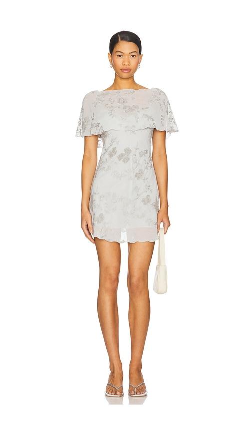 stone cold fox x revolve blaire embroidered mini dress in blue.