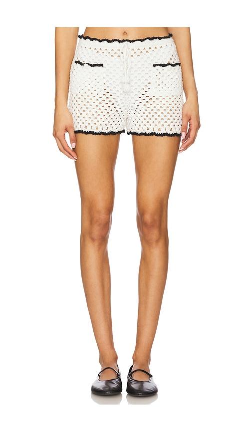 stone cold fox x revolve holly hand crochet short in white.
