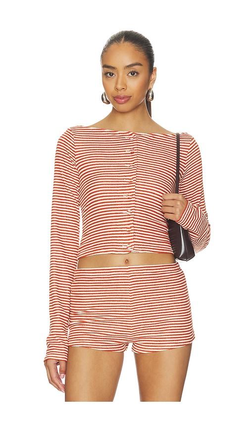 stone cold fox x revolve isabel terry cardigan in orange.