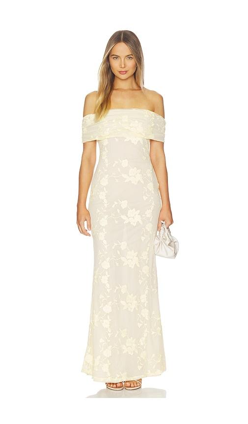 stone cold fox x revolve jessie gown in lemon.