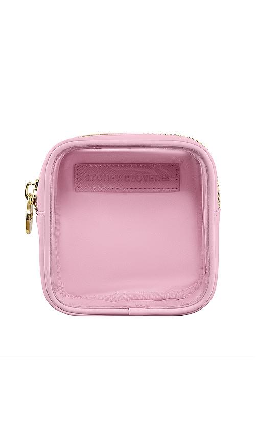 stoney clover lane clear front mini pouch in flamingo.