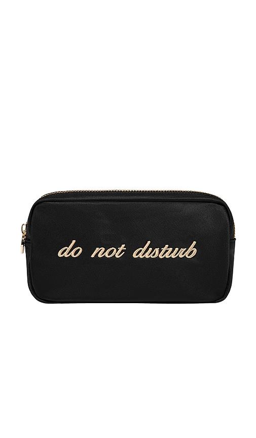 stoney clover lane do not disturb  embroidered small pouch in noir.