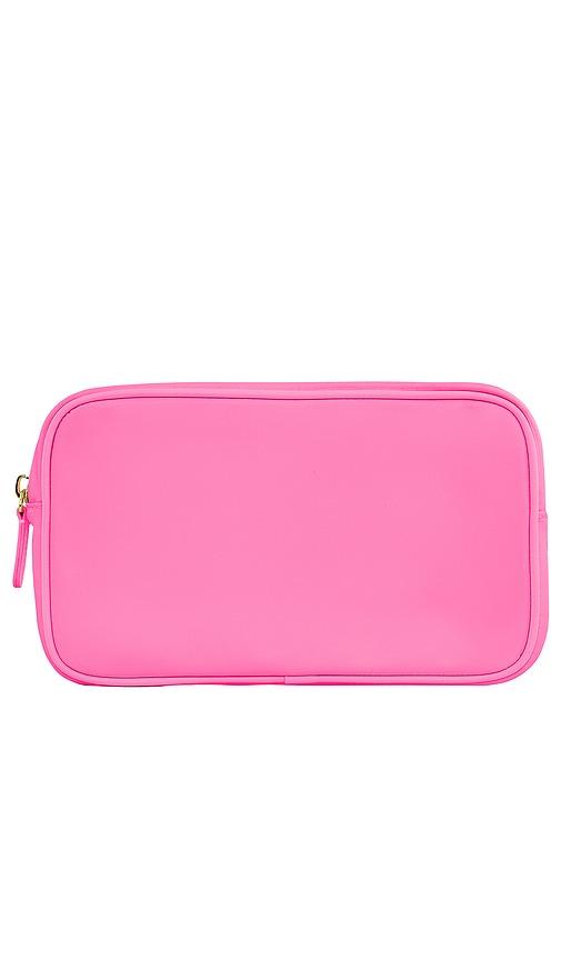 stoney clover lane double zip pouch in bubblegum.