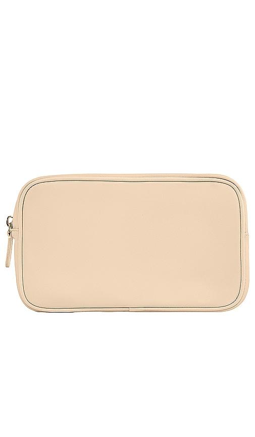 stoney clover lane double zip pouch in sand.