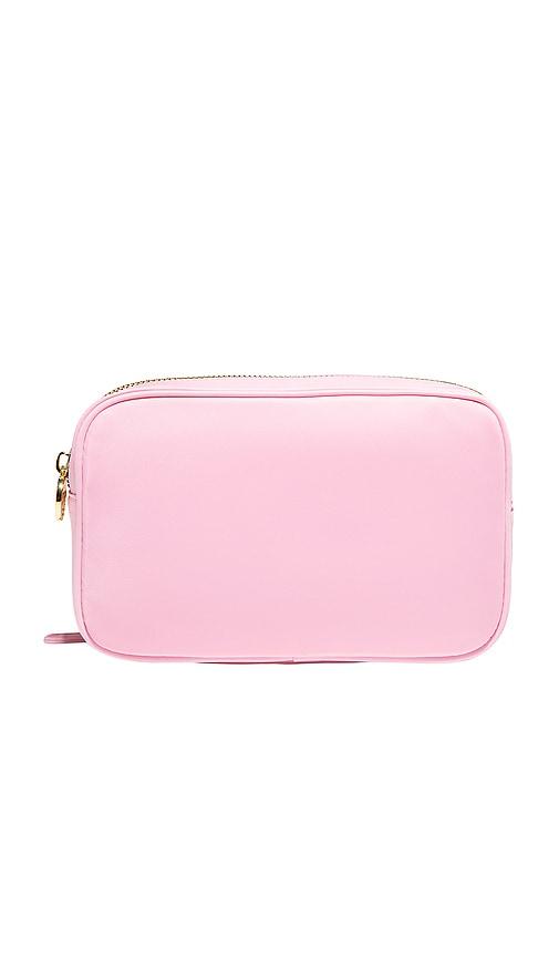 stoney clover lane double zipper pouch in flamingo.