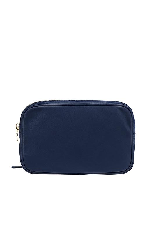 stoney clover lane double zipper pouch in sapphire.