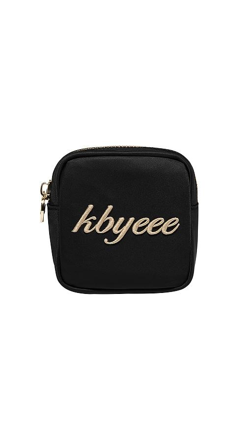 stoney clover lane kbyeee embroidered mini pouch in noir.