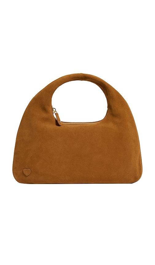 stoney clover lane leather fairport shoulder bag in tan.