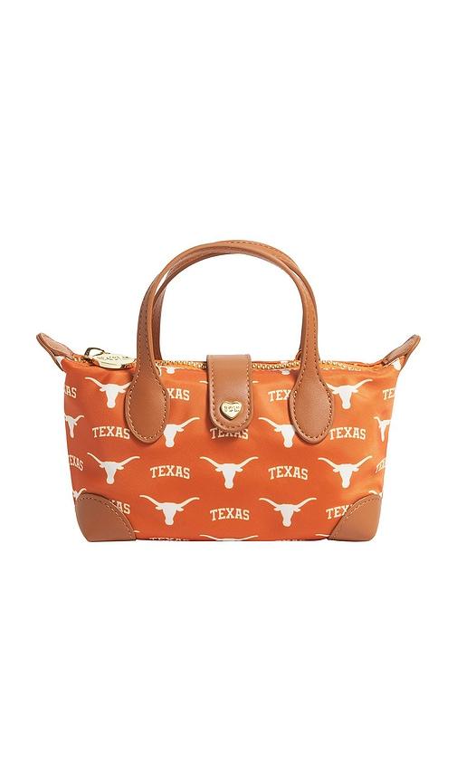 stoney clover lane university of texas printed nylon pouchette crossbody in orange.