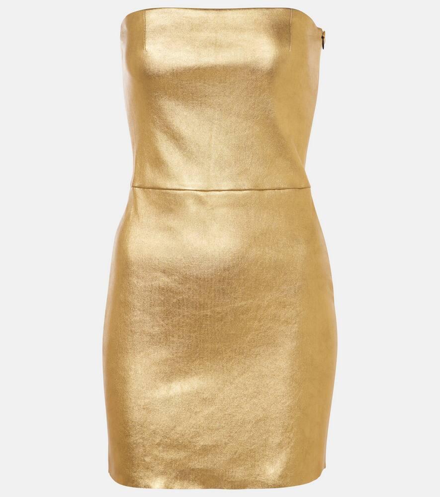 stouls amina metallic leather minidress