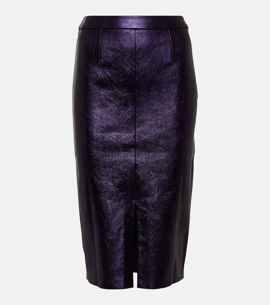 stouls carmen metallic leather midi skirt