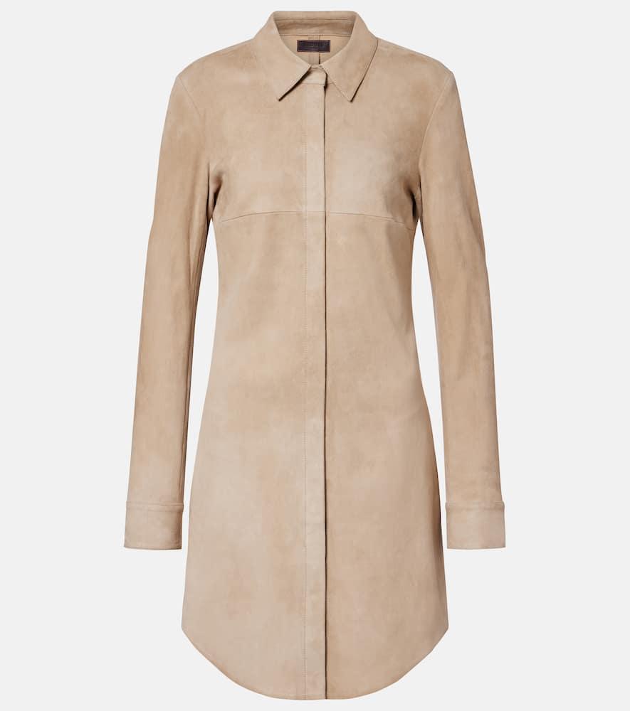 stouls geraldine suede shirt dress