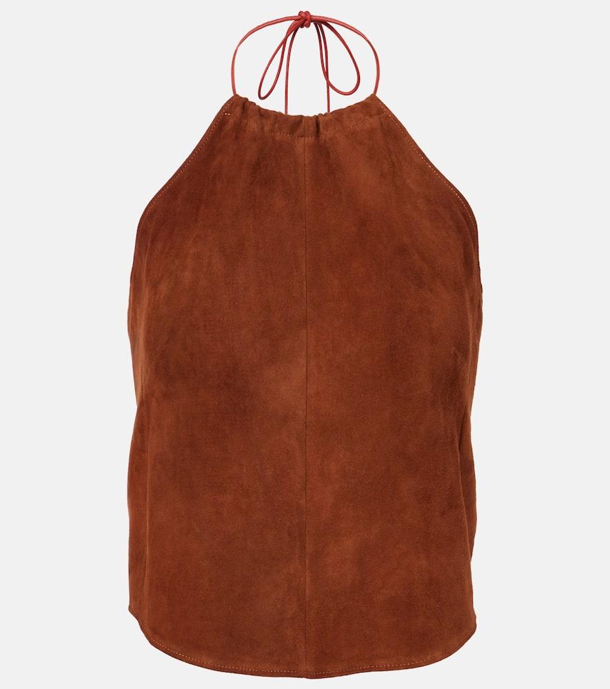 stouls halterneck suede top