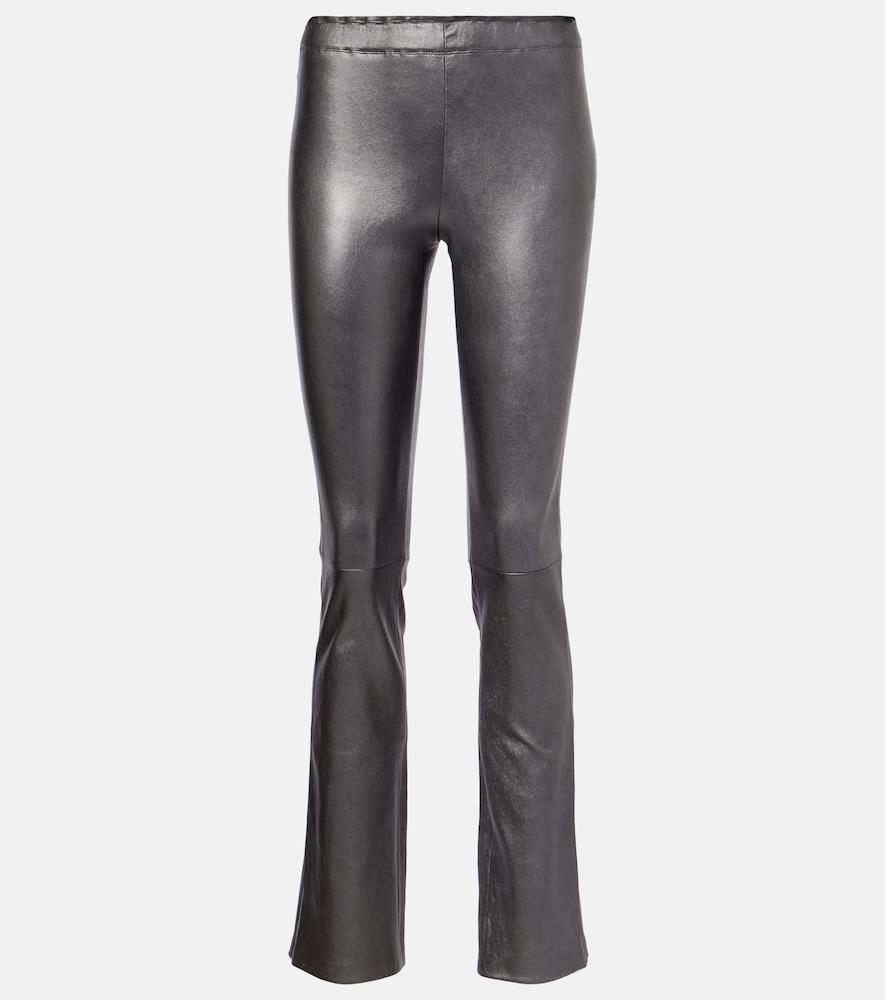 stouls jp long leather flared pants